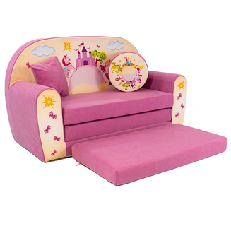 Sofa kanapa dla dzieci rozkładana Różowy Zamek - 2