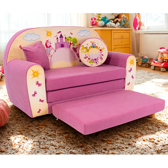 Sofa kanapa dla dzieci rozkładana Różowy Zamek - 3