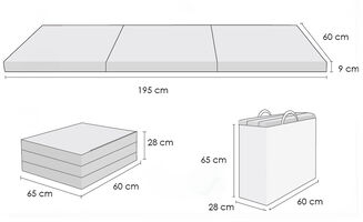 Materac Kwiaty różowe XM 195x60x9cm - 9